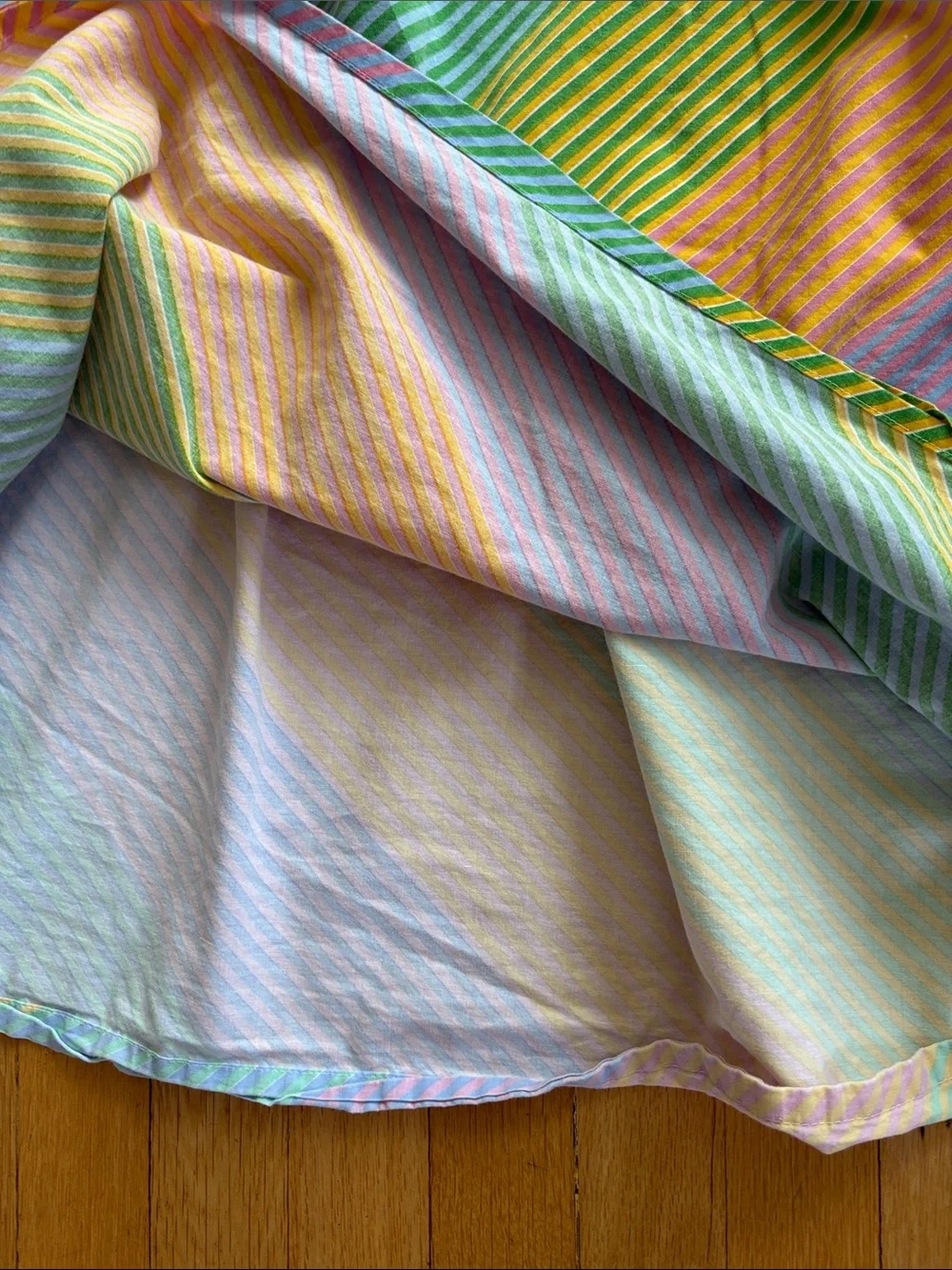 Reversible Stripe Multicolored Queen Duvet Cover, cotton